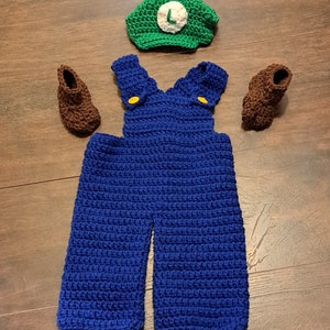 Mario cart Luigi inspired photo prop newborn baby diaper cover set costume