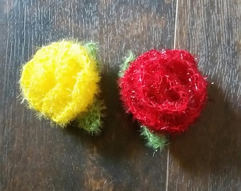 Rose kitchen scrubbies crochet great for cleaning pots and pans