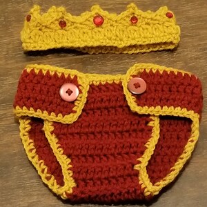 King or Queen diaper cover set great photo props or baby shower