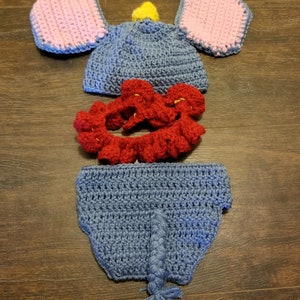 Elephant Dumbo inspired diaper cover set photo prop