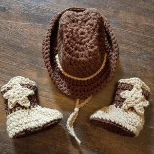 Cowboy cowgirl hat and boots newborn baby photo prop