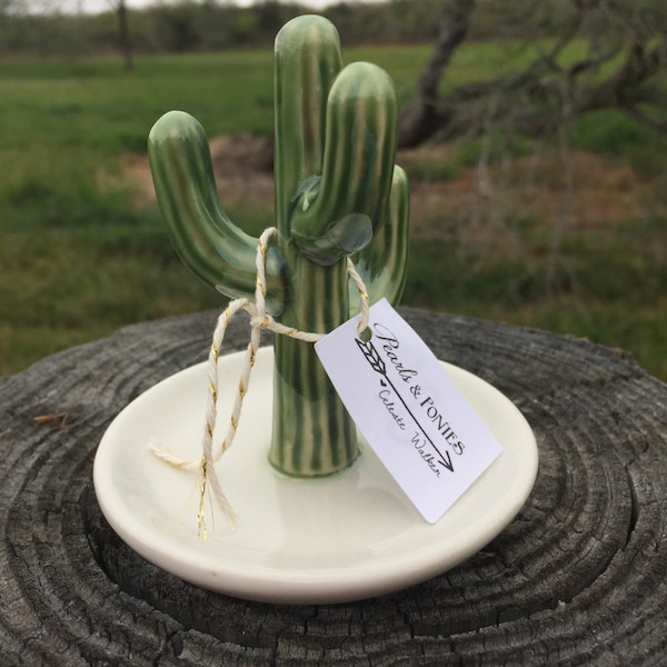 Ceramic Cactus Ring Holder. Ring dish.