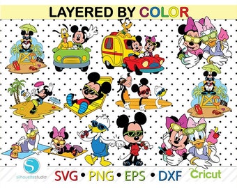 Mickey summer svg,summer bundle svg,summer time svg,svg files for cricut,mickey friends svg, summer cut files, mickey donald, Digital Files