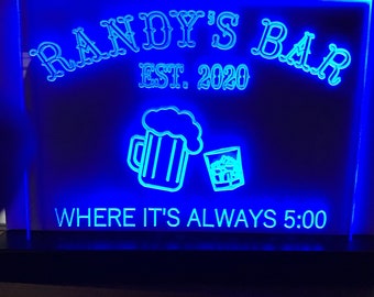 Personalized Cocktail Lounge LED Sign Gift for Mom Gift for Her Bar sign Personalized Cocktail Lounge LED Sign Gift for Mom Gift for Her Bar sign
