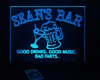 Multi-Neon Color Chasing LED Bars Open sign  Bar sign mancave or kitchen