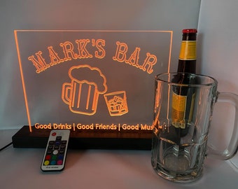 Multi-Neon Color Chasing LED Bars Open sign  Bar sign mancave Beer Whisky Cocktail Personalized bar sign