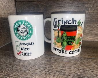 Grinch Coffee Helps  coffee mug funny mugs