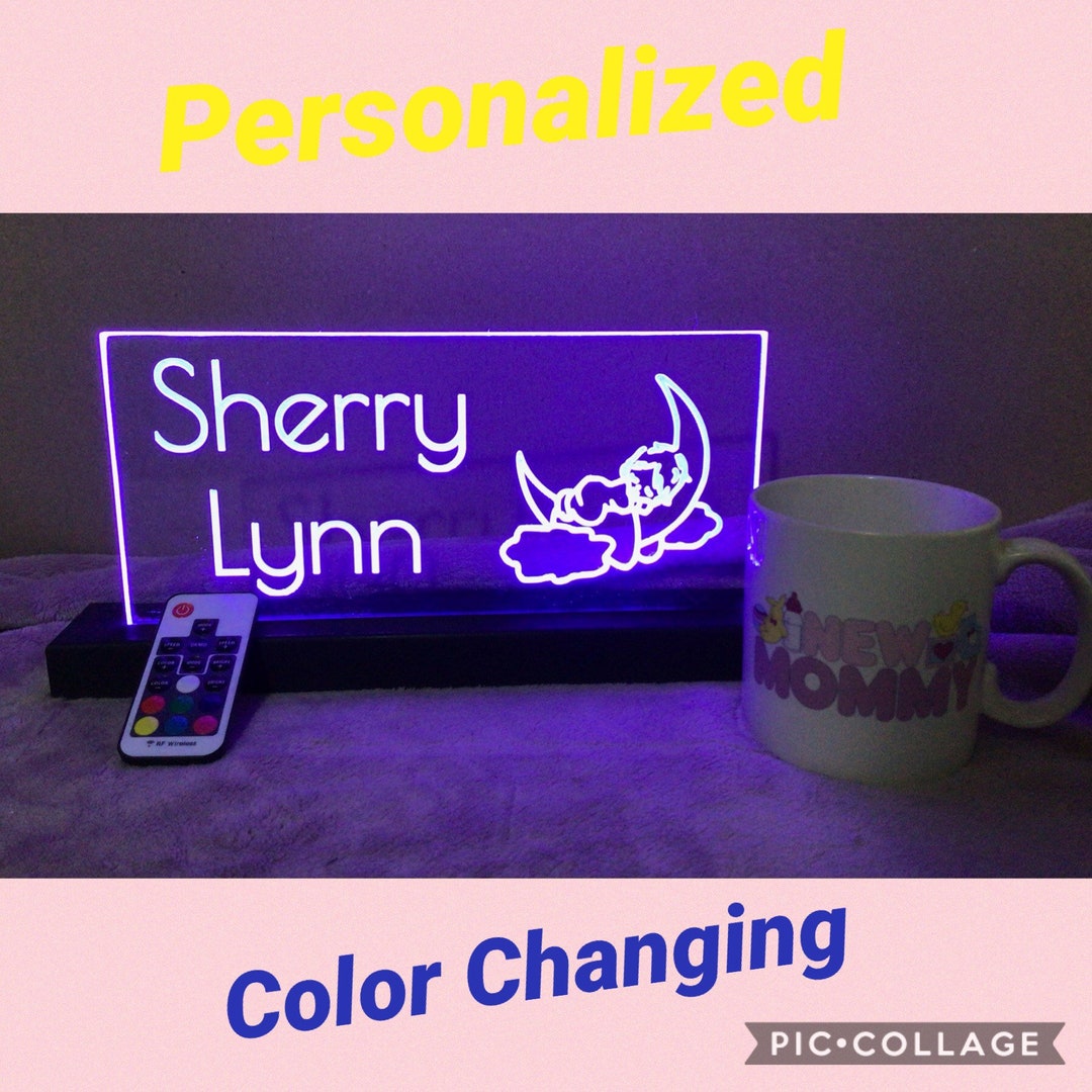 Multi-color LED Chasing / Personalized Sign With Remote Neon Sign Baby ...