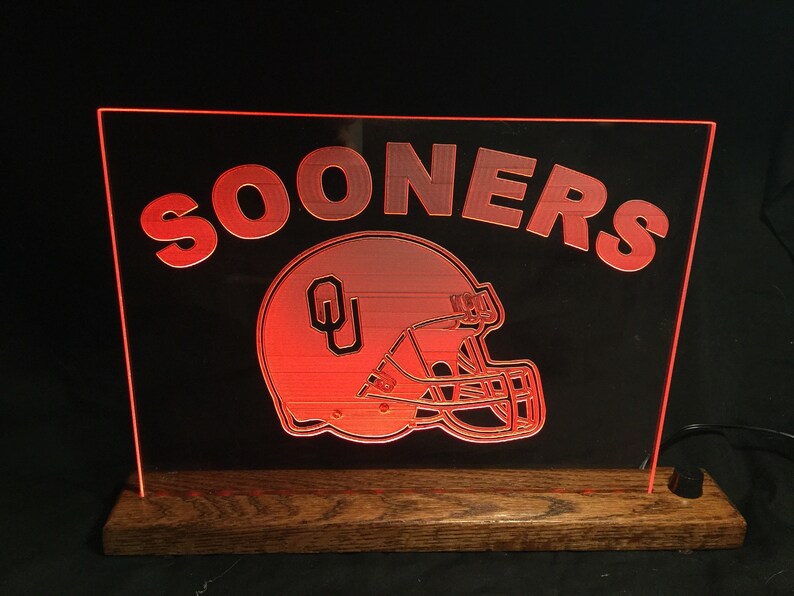 MultiColor LED OU Sooners LED sign Neon Oklahoma Black Etsy