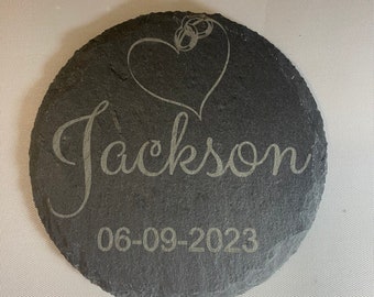 Slate personalized wedding coasters drink holder Wedding Gifts, Housewarming Gift, Engagement Gifts and even Wedding Favors.