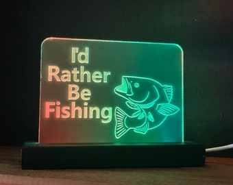 I’d rather be fishing multi colored Chasing lighted sign, neon sign