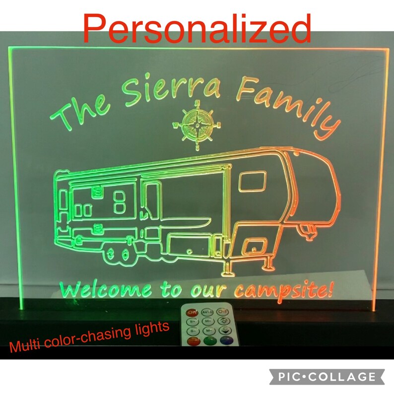 Class C Multi NEON Color Chasing LED Campsite Sign Camper Pop | Etsy