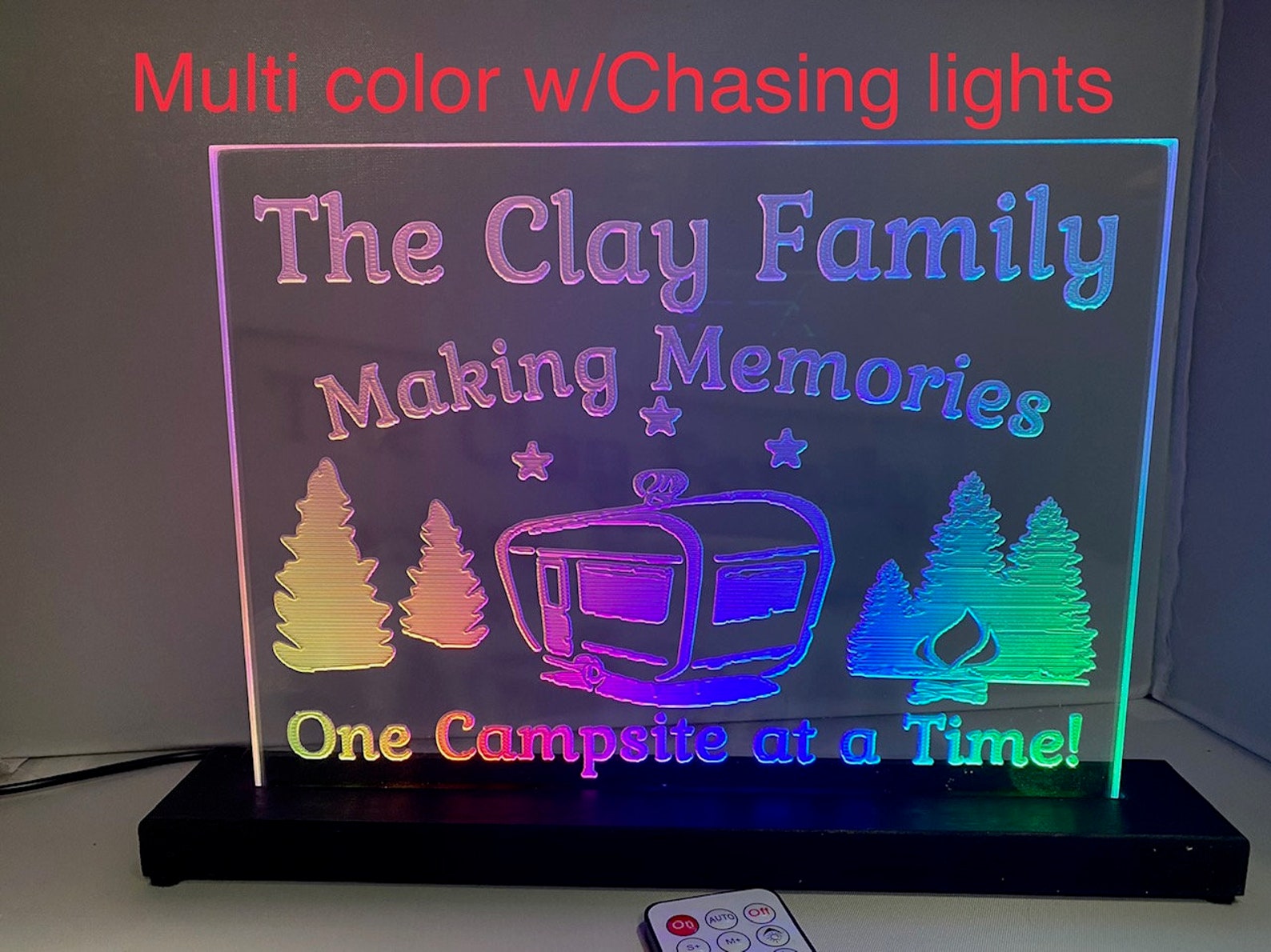 Class C Multi NEON Color Chasing LED Campsite Sign Camper Pop | Etsy