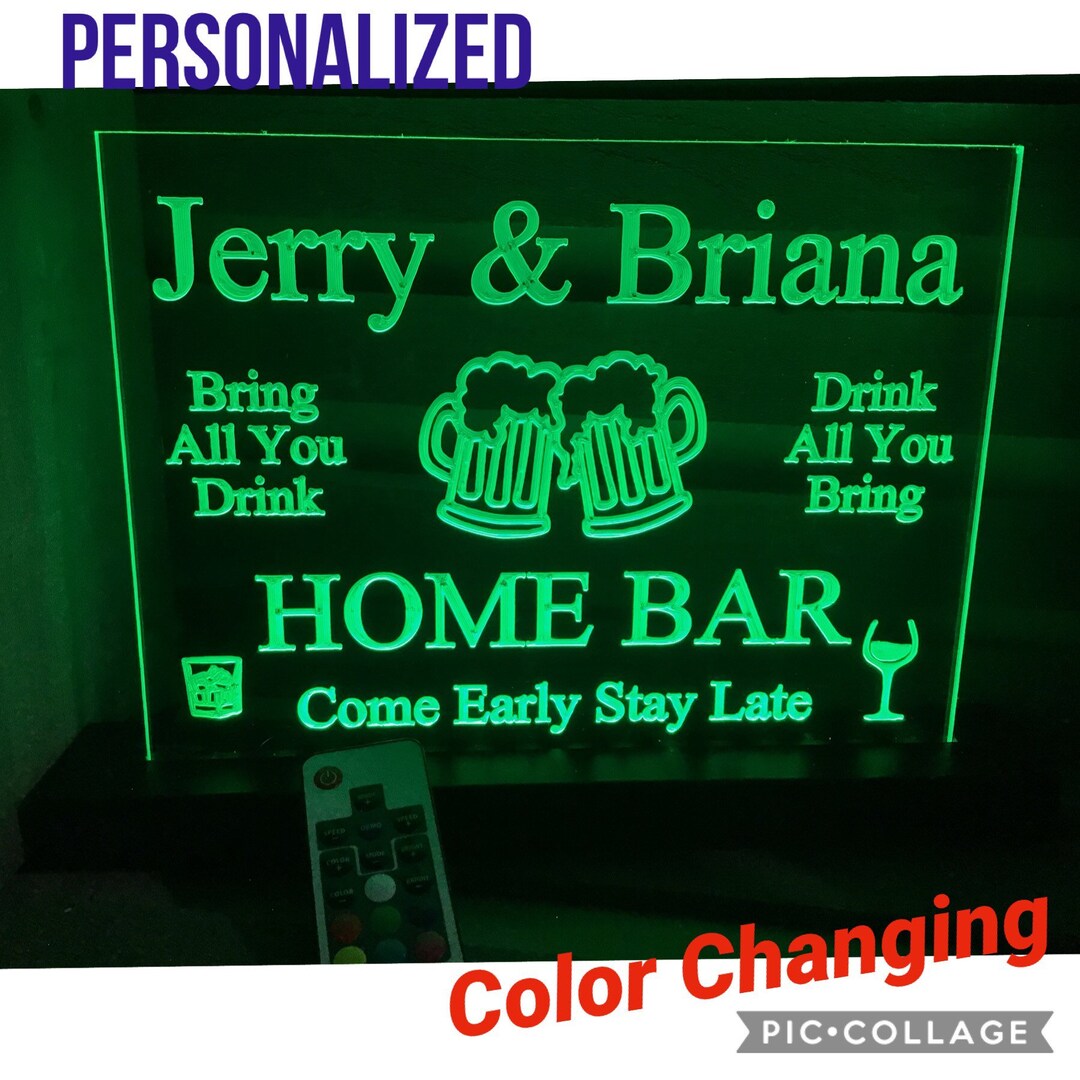 Home Bar Multicolor Chasing LED Neon Sign Bar Sign Mancave or Kitchen