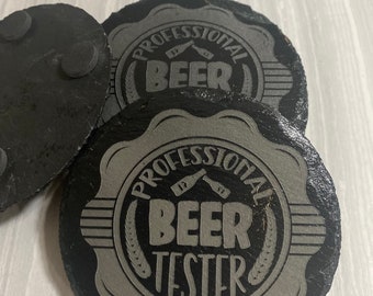 Slate coasters Beer Tester drink holder