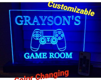 Personalized Chasing lighted sign, PlayStation sign, neon sign gamming controller ,  gift for teen boys