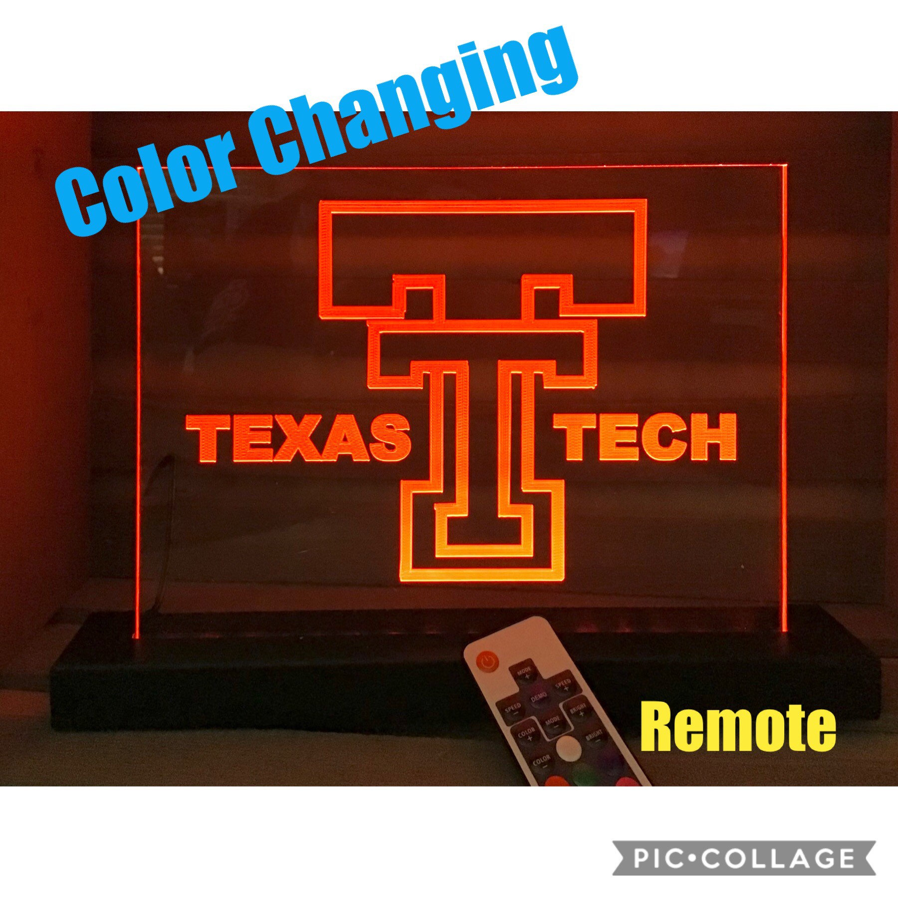 MultiColor LED Texas Tech LED sign Neon sign dorm room deco Etsy