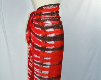 Hand dyed light rayon fringed sarong
