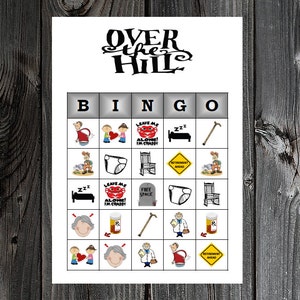 Over the Hill Bingo 30 Printable Birthday Party Bingo Game Cards for 40th, 50th, 60th ... Birthday