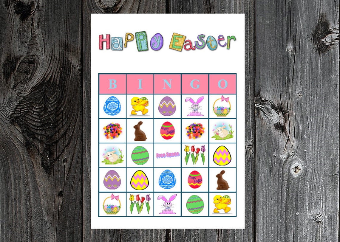 Easter Bingo 30 Printable Easter Holiday Party Bingo Game Cards Etsy