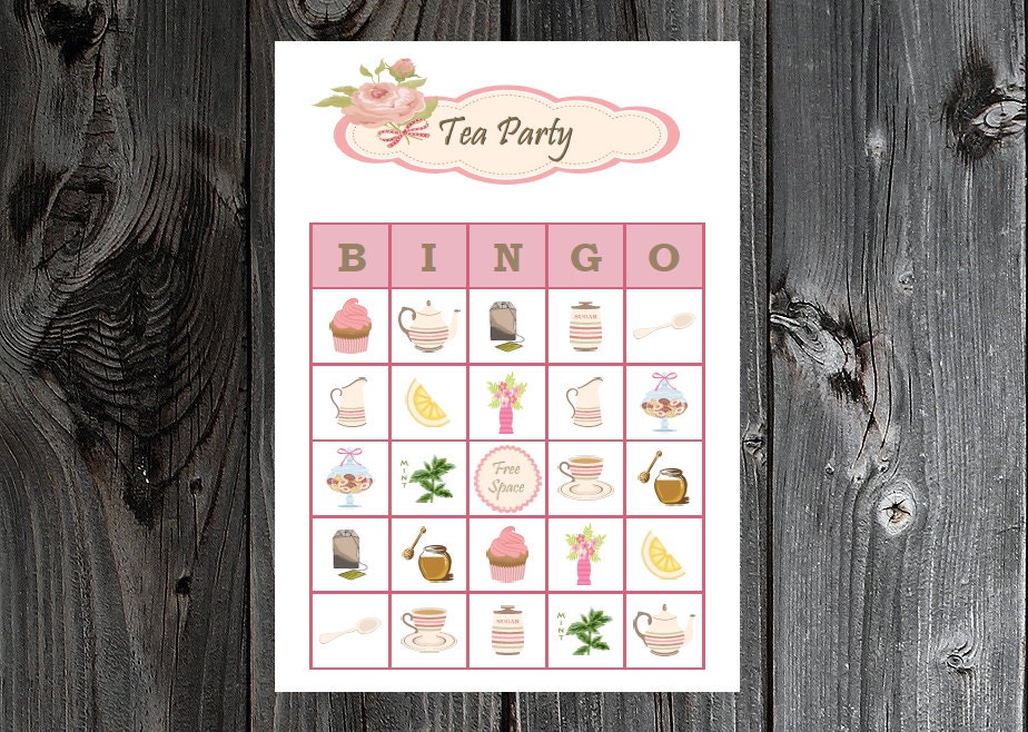 Tea Party Bingo 30 Printable Bingo Game Cards for Girls - Etsy