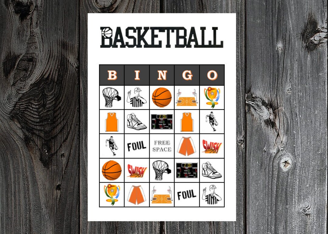 Basketball Bingo 30 Printable Sports Birthday Party Bingo Game Etsy UK