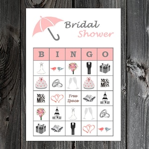 Bingo para despedida de soltera: 30 tarjetas imprimibles para fiesta de bodas o despedidas de soltera