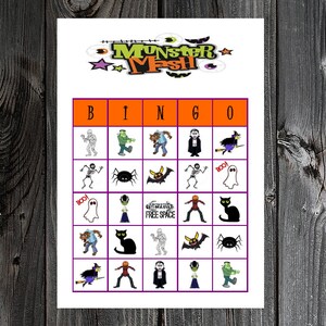 Halloween Monster Mash Bingo 30 druckbare Halloween Party Bingo Spielkarten