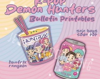 Huntrix and Saja Boys Classroom Digital Printable | Teacher Bulletin Board PNG/PDF