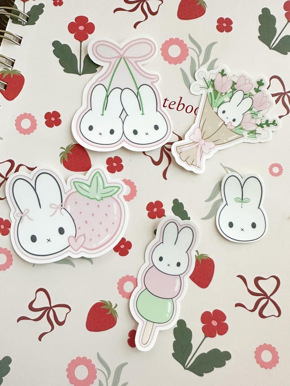 Miffy Stickers (Individual & Set) | Laptop Stickers, Decals, Stationery, Digital Art
