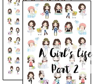 A Girl's Life Stickers (Part 2) for Planners | Kikki K | Filofax | Happy Planner | Erin Condren