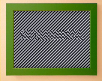 May include: A green picture frame with a black and white striped background. The word "SURVIVAL" is written in white letters on the background.