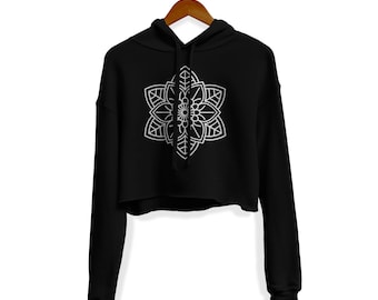 Reflective "Mandala" Crop Hoodie