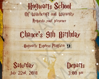 Harry Potter, Hog warts Express Invitation, Digital File