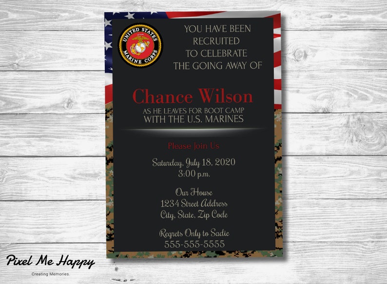 Marines Boot Camp Invitation | Etsy