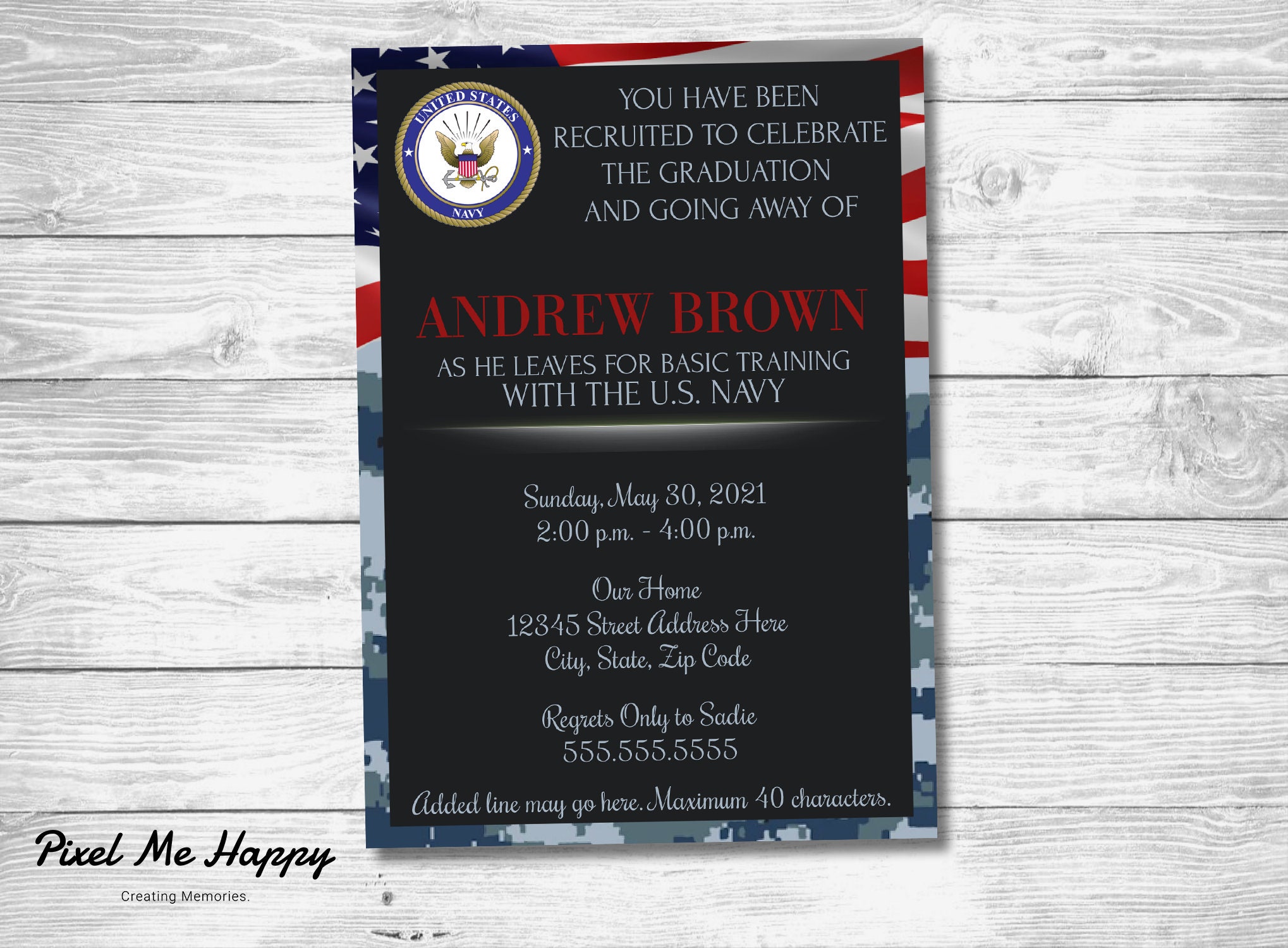 Military Graduation & Basic Training/Boot Camp Invitation Etsy