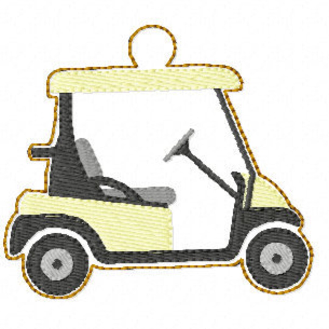 ITH Golf Cart Key Fob Machine Embroidery Design Etsy