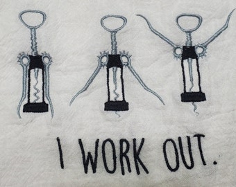 Wijn Ik work-out machine borduurwerk ontwerp