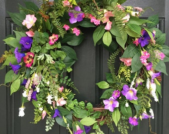 Spring Wreath in Morning Glories