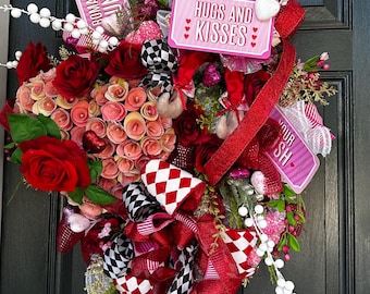 valentine wreath, Valentine elf, Valentine hearts