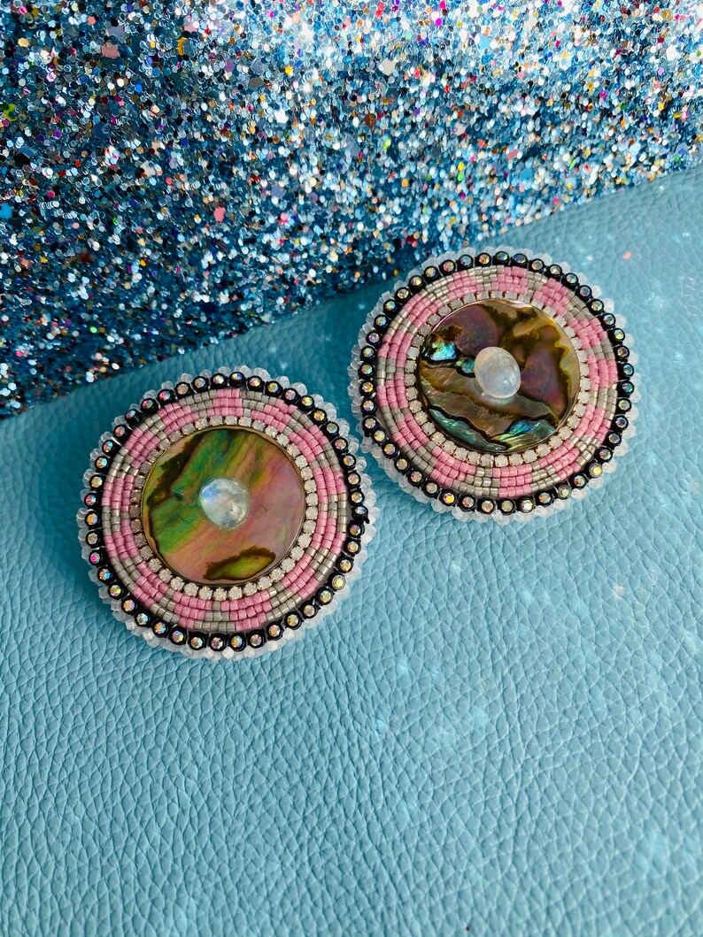 Bad Moon Rising OOAK beaded earrings