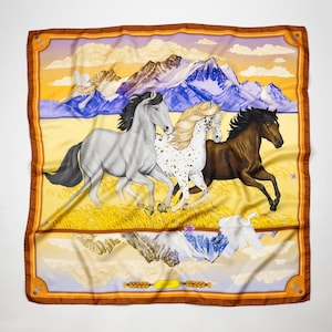 Wild Horizon (Sunlit Clay) Luxury Art Silk Square Scarf