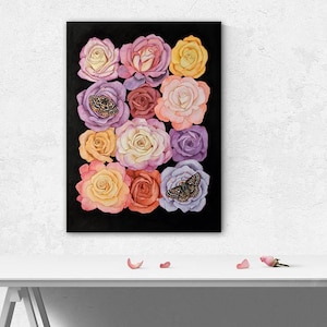 Checkerspot Butterflies on Roses Watercolor Illustration Fine Art Signed Unframed Print image 1