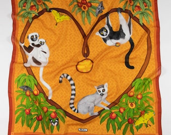 Endangered Collection Lemurs of Madagascar Honey Eco Friendly Tencel Scarf