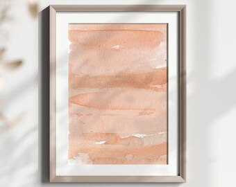 Peach Pink Wall Art, Abstract Watercolor Wall Decor, Coral Wall Art, Printable Art, Pink Home Decor, Printable Wall Print, Pink Wall Art