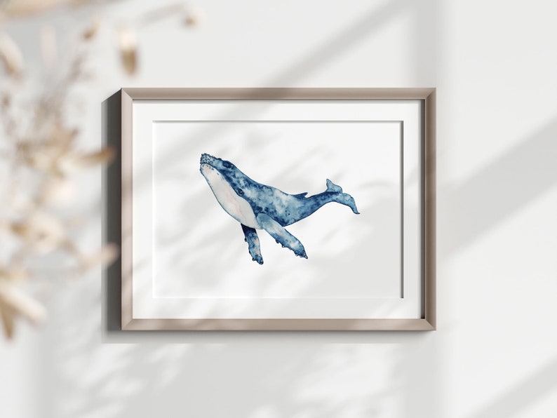 Humpback Whale Wall Art, Printable Wall Art, Ocean Life Home Decor ...