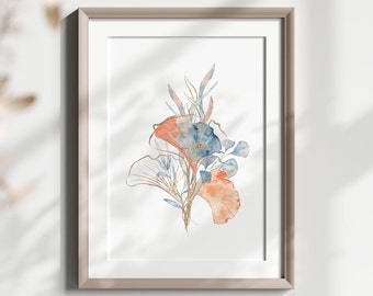 Beach Printable Wall Art, Ocean Print, Coastal Printable, Beach Print, Ocean Printable Wall Art, Art Print Download, Pink and Blue Wall Art