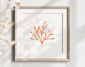 Printable Coral Artwork, Ocean Themed Printable Art, Pink Living Room Decor, Beach House Wall Art, Coral Wall Art, Ocean Digital Print