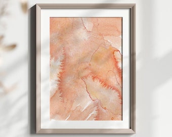 Pink Watercolor Wall Art, Pink Watercolor Wall Decor, Watercolor Art, Coral Home Decor, Hallway Wall Print, Pink Digital Art, Home Decor
