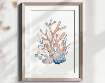 Watercolor Art Print, Instant Art, Watercolor Abstract Poster, Ocean Wall Poster, Printable Wall Decor, Watercolor Nature Art Print
